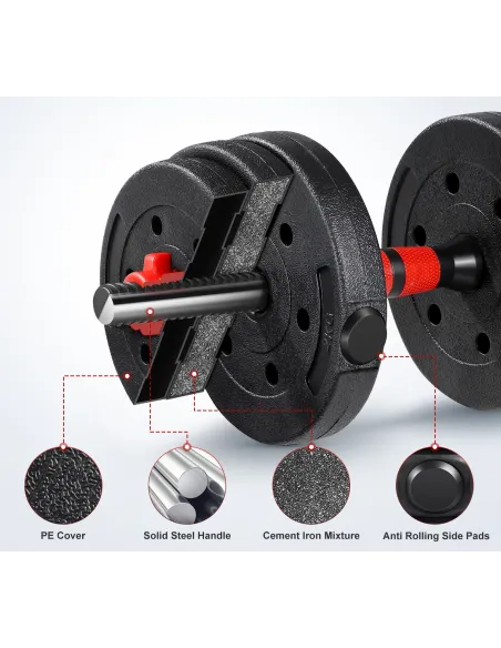 Hantle Regulowane MOVTOTOP Sztanga 20 Kg Fitness - 4
