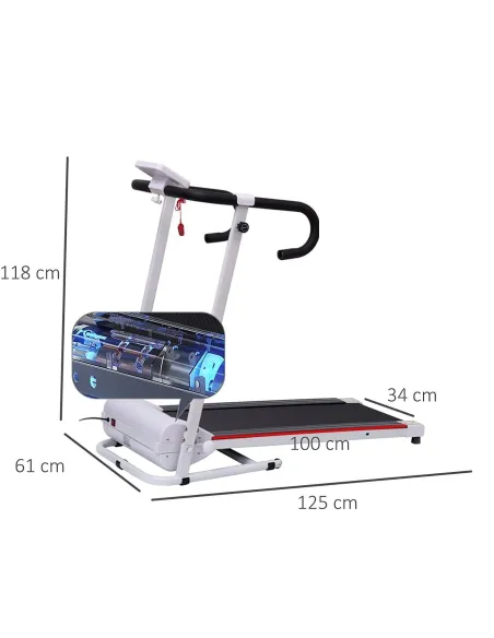 Bieżnia Homcom A90-001WT Składana Max 100KG LCD - 2