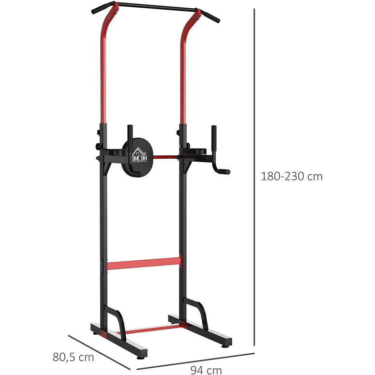 Drążek Stacjonarny Wielofunkcyjny HOMCOM Regulowany Do Dipów Podciągania - 2