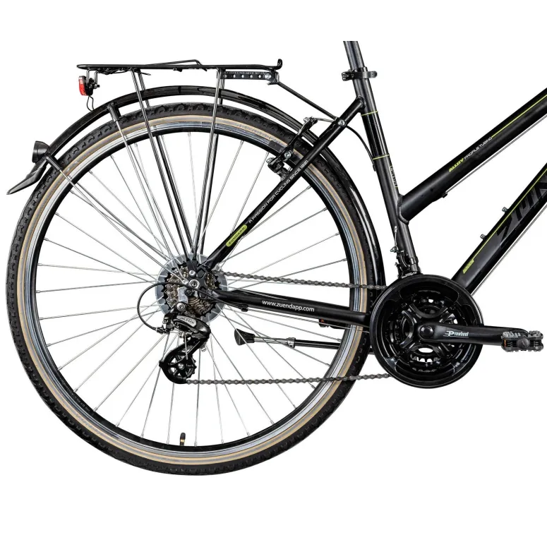 Rower Trekkingowy Damski 28 Aluminiowy Oświetlenie Turystyczny Bagaż Stopka