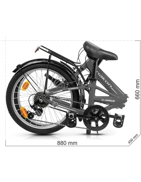 Rower Składany Damski Męski 20 Składak Miejski ALU - 4