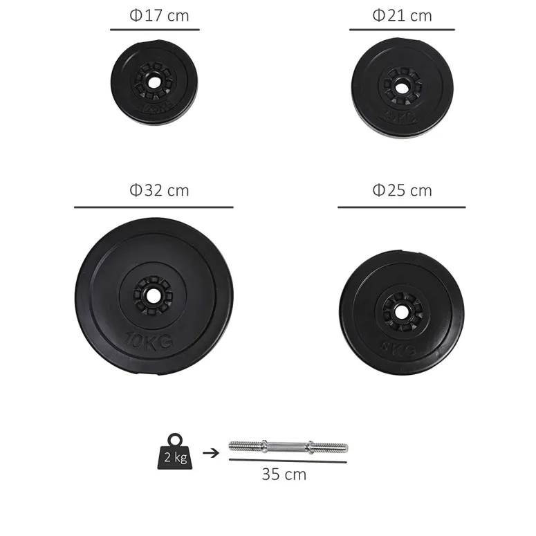 Hantle Treningowe HomCom B1-0013 Regulowane 59 kg - 4