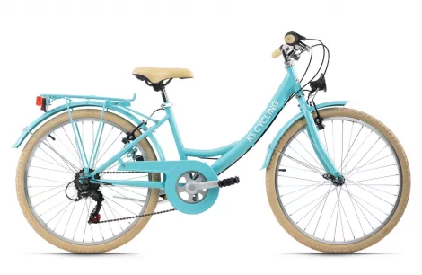Rower Miejski 24 Bagażnik 6 Biegów Dziewczęcy - 1
