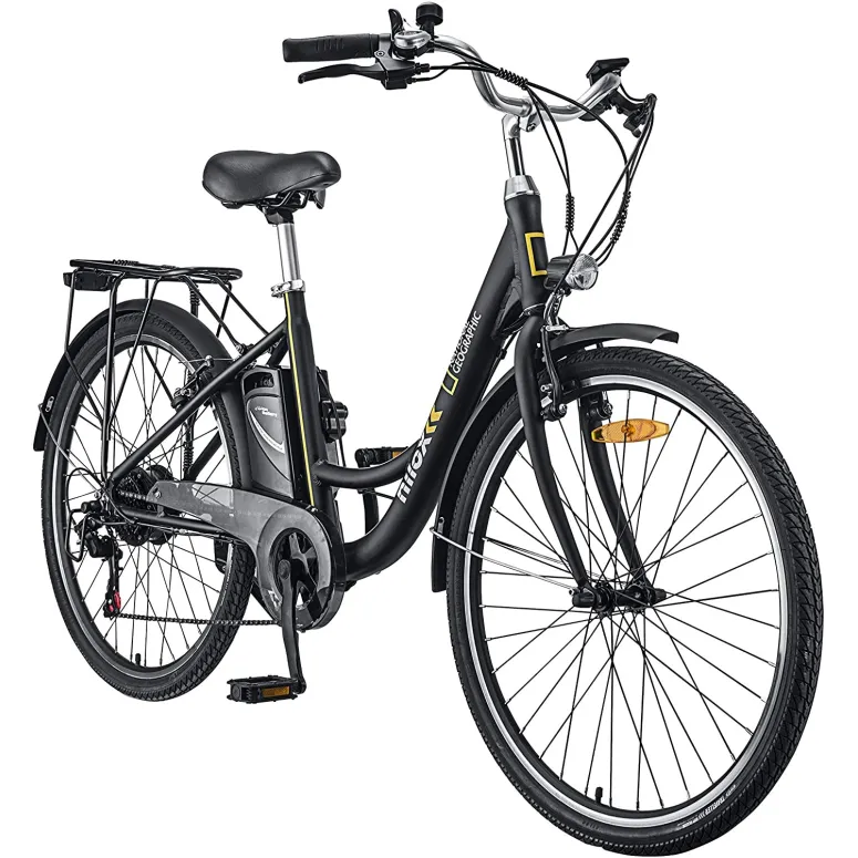 Rower Elektryczny Miejski 26 ALU Wspomaganie 250W Błotniki Światła 7 Biegów