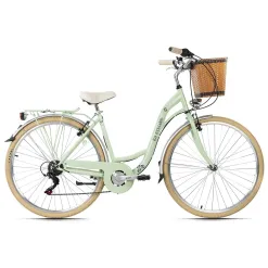 Rower Miejski Damski 28 Koszyk Bagażnik 6 Biegów