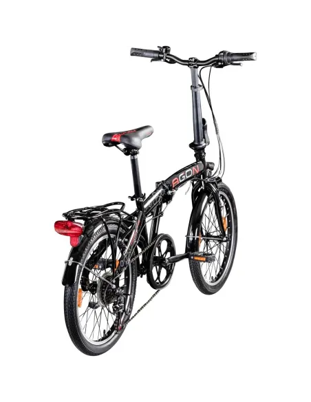 Składany Rower Miejski 20 Aluminiowy 6 Biegów Oświetlenie Składak V-brake