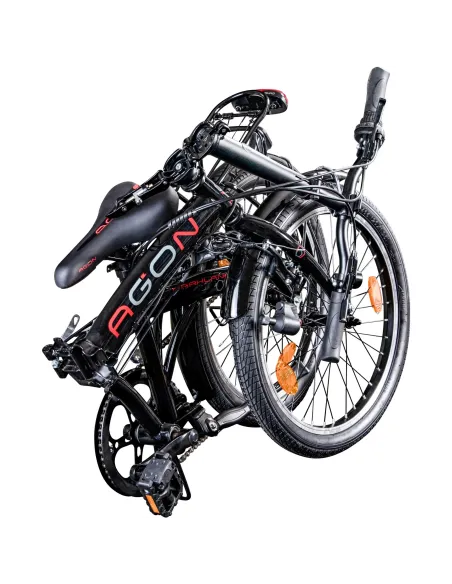 Składany Rower Miejski 20 Aluminiowy 6 Biegów Oświetlenie Składak V-brake