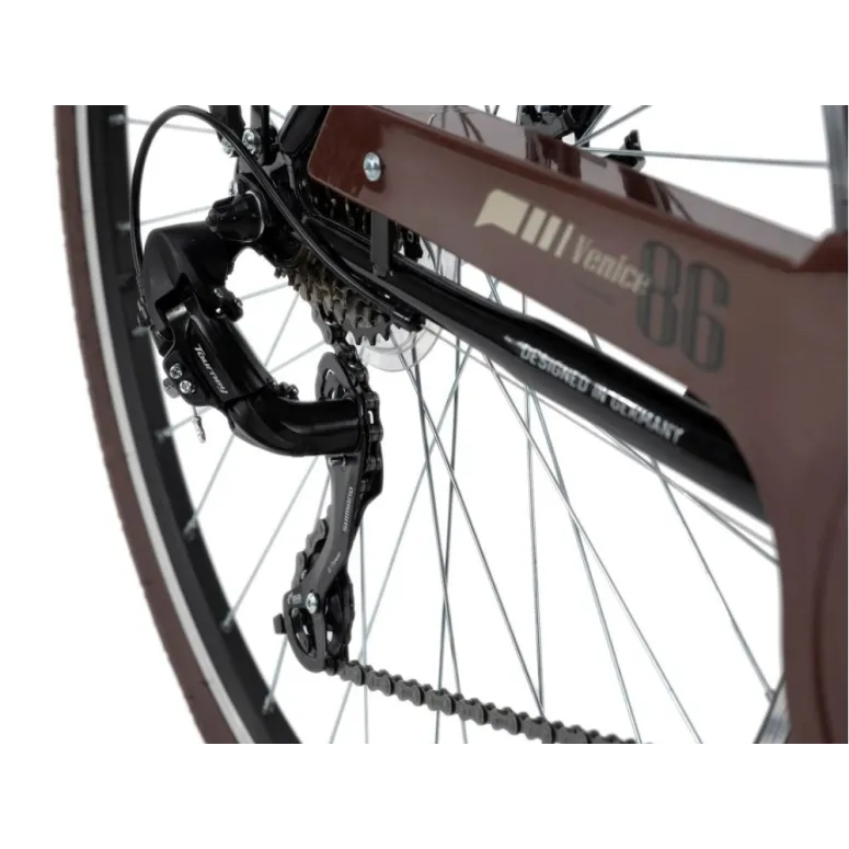 Rower Trekkingowy Męski 28 Światła Bagażnik Shimano V-brake Rama 21 Retro