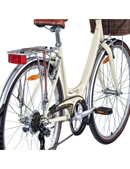 Rower Miejski Damski 28 Retro Damka Koszyk 7 Bieg - 4