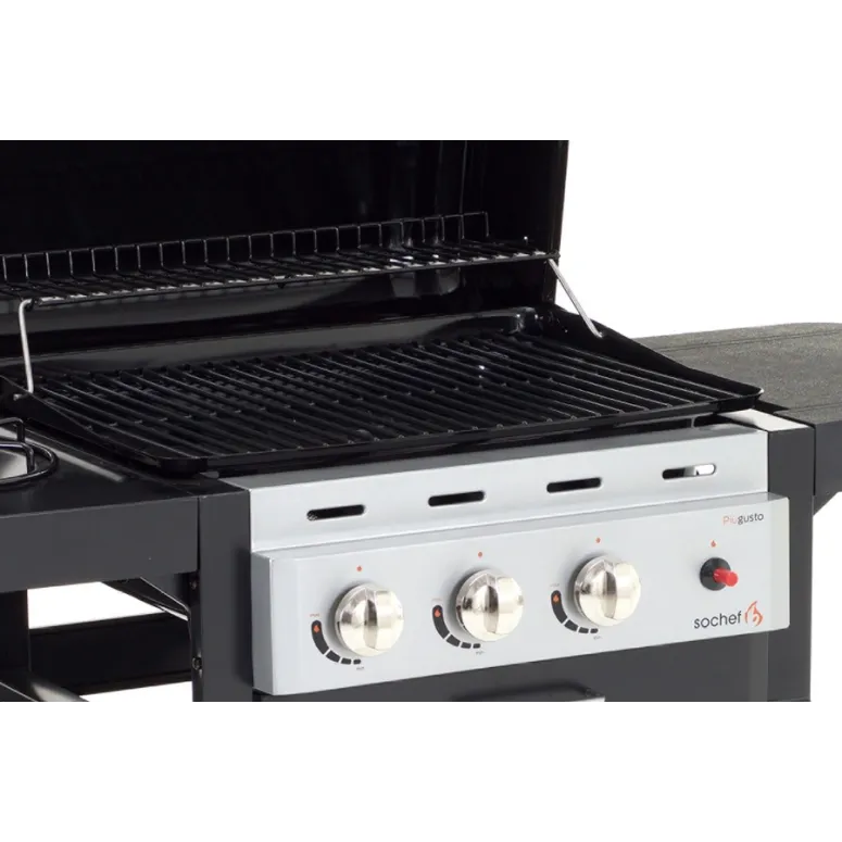 Grill Gazowy Sochef 2 Palniki Stal Płyta Kamienie - 2