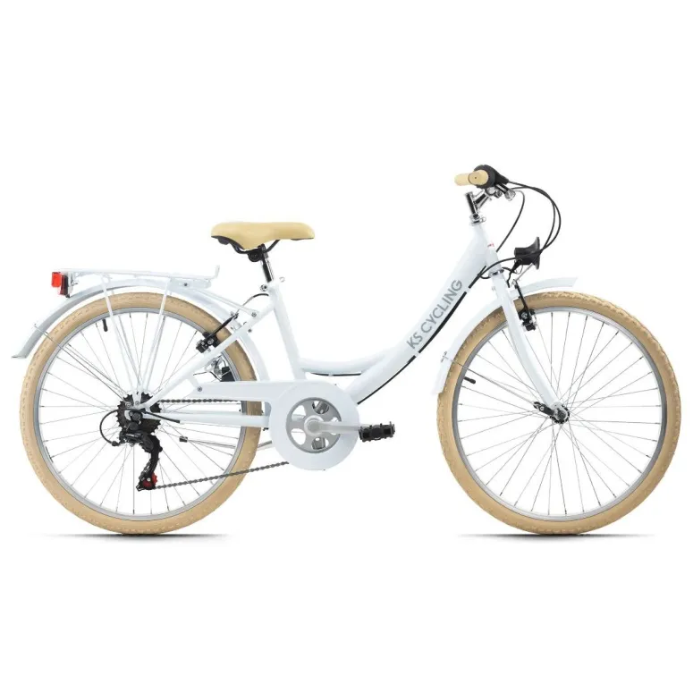 Rower Miejski Dziecięcy 24 Błotnik 6 Bieg Bagażnik - 1