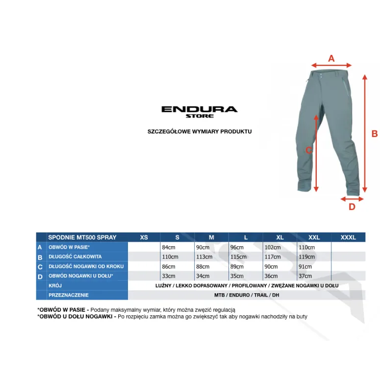 Spodnie Rowerowe Endura MT500 Wodoodporne Rozm L - 3