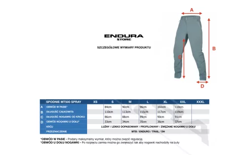 Spodnie Rowerowe Endura MT500 Wodoodporne Rozm L - 3