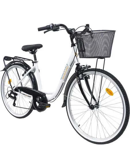 Damski Rower Miejski 26 Stopka Koszyk Oświetlenie