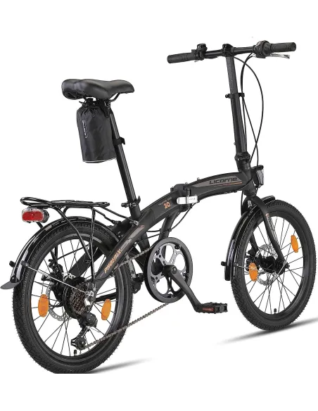 Składany Rower Miejski 20 Tarcze Unisex Aluminiowy Bagaż Składak Błotniki