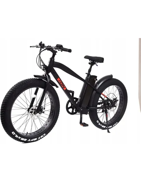 Rower Elektryczny Górski Fatbike 26 Światła 250W MTB Tarcze 6 Biegów Stopka