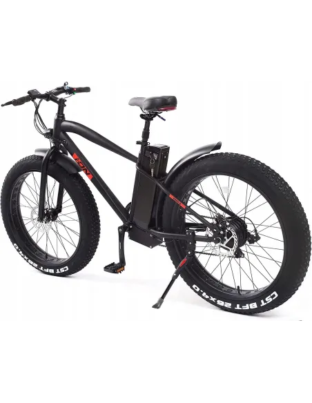 Rower Elektryczny Górski Fatbike 26 Światła 250W MTB Tarcze 6 Biegów Stopka