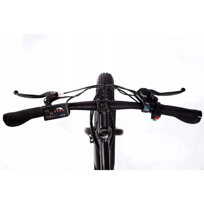 Rower Elektryczny Górski Fatbike 26 Światła 250W MTB Tarcze 6 Biegów Stopka