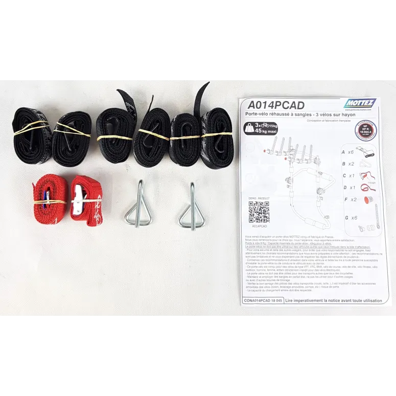 Bagażnik Samochodowy na Rowery Mottez Euro ISO/DIS - 7