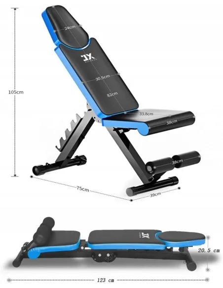 Ławka Treningowa Składana Domowa JX FITNESS JX-501 - 2