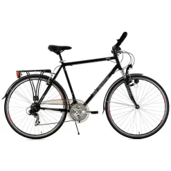 Rower Trekkingowy Męski 28 Bagażnik 21 biegów Światła Kierownica Motylkowa