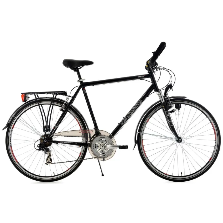 Rower Trekkingowy Męski 28 Bagażnik 21 biegów Światła Kierownica Motylkowa - 1