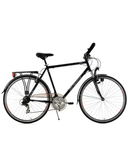 Rower Trekkingowy Męski 28 Bagażnik 21 biegów Światła Kierownica Motylkowa - 1