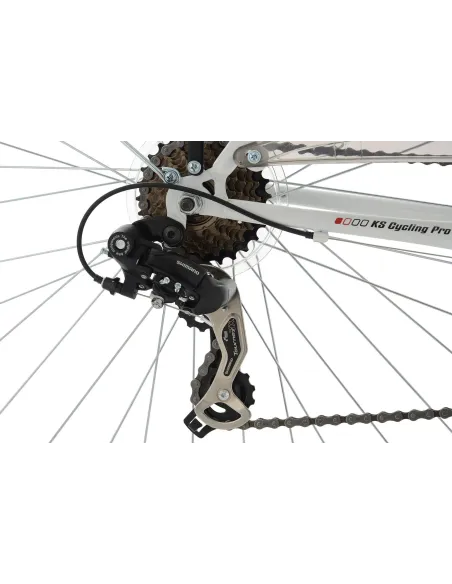 Lekki Rower Trekkingowy Damski 28 Światła Bagażnik 21 Biegów Akcesoria Stal - 6