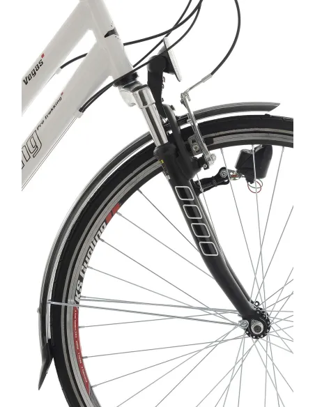 Lekki Rower Trekkingowy Damski 28 Światła Bagażnik 21 Biegów Akcesoria Stal - 7