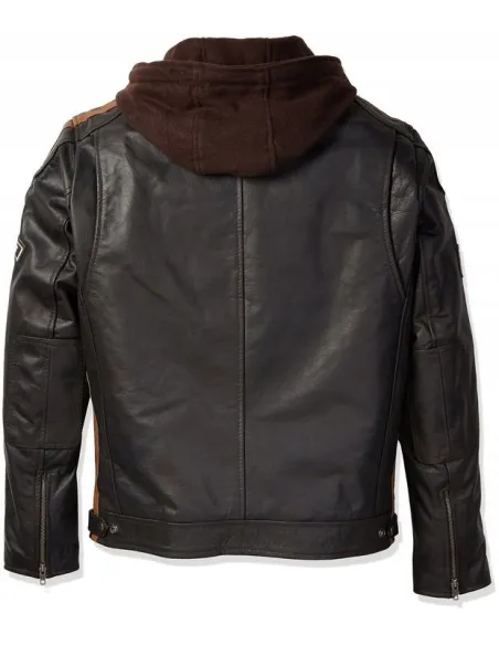 Kurtka Motocyklowa Skórzana Urban Motor Classic Skóra Jagnięca z Kapturem - 2