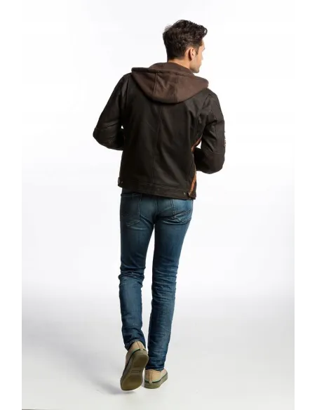 Kurtka Motocyklowa Skórzana Urban Motor Classic Skóra Jagnięca z Kapturem - 5