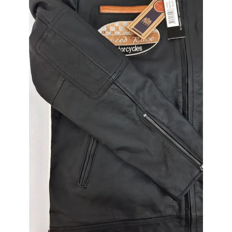 Kurtka Motocyklowa Skórzana Urban Motor Classic Skóra Jagnięca z Kapturem - 9