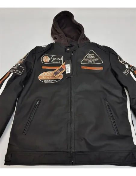 Kurtka Motocyklowa Skórzana Urban Motor Classic Skóra Jagnięca z Kapturem - 8