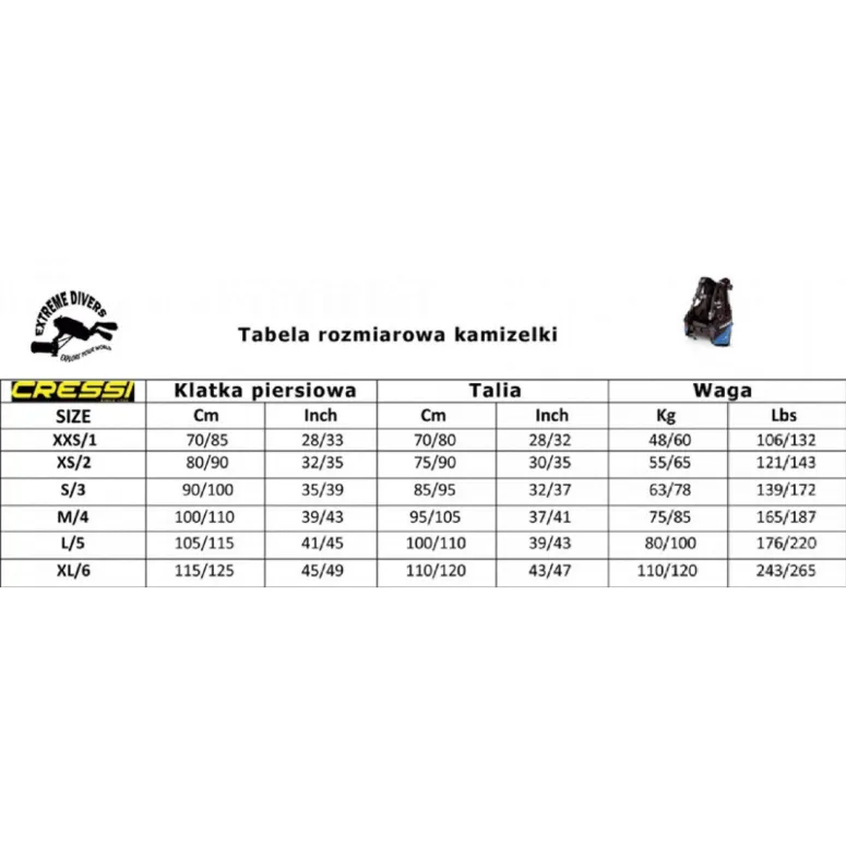 Kamizelka Do Nurkowania Cressi Travelight Roz. L