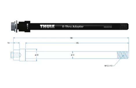 Adapter Do Osi Shimano Thule E-Thru 12 mm 170 mm