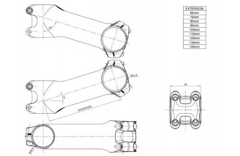 Mostek Rowerowy Ritchey WCS C220 17/73D 1 1/8 ALU