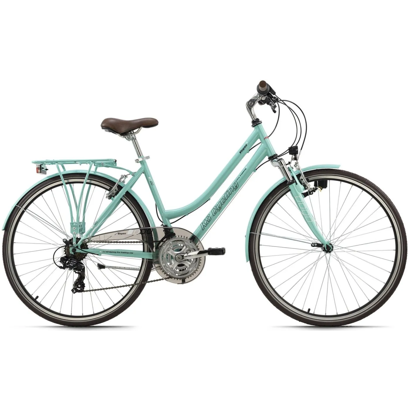 Rower Trekkingowy Damski 28 Oświetlenie 21 bieg