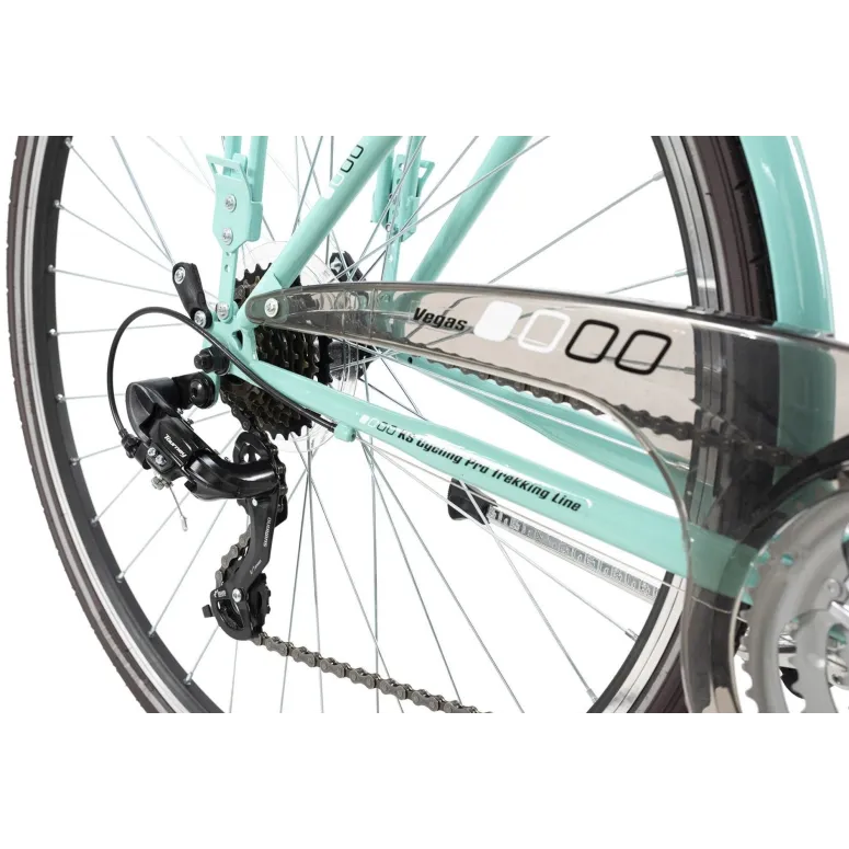 Rower Trekkingowy Damski 28 Oświetlenie 21 bieg