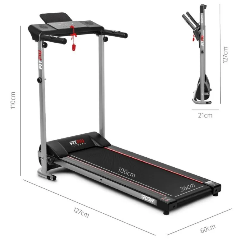Bieżnia Składana FITFIU Fitness MC-160 1200W LCD