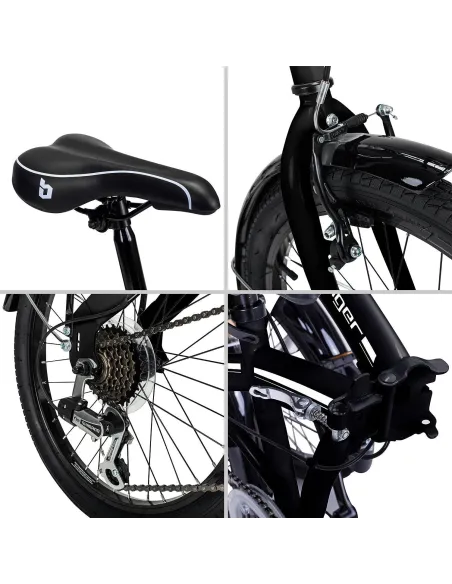 Rower Składany 20 Bagaż 6 bieg Unisex Oświetlenie