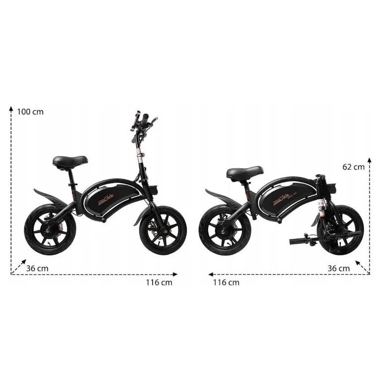 Elektryczny Rower Składany 14 350W Dzwonek Bluetooth Składak Uniwersalny