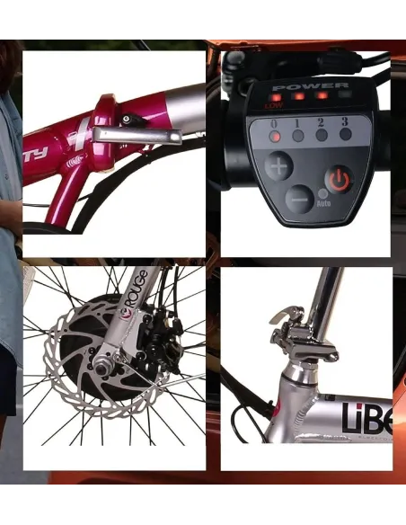 Elektryczny Rower Składany 20 Z Bagażnikiem Wyświetlacz LED Ebike Składak