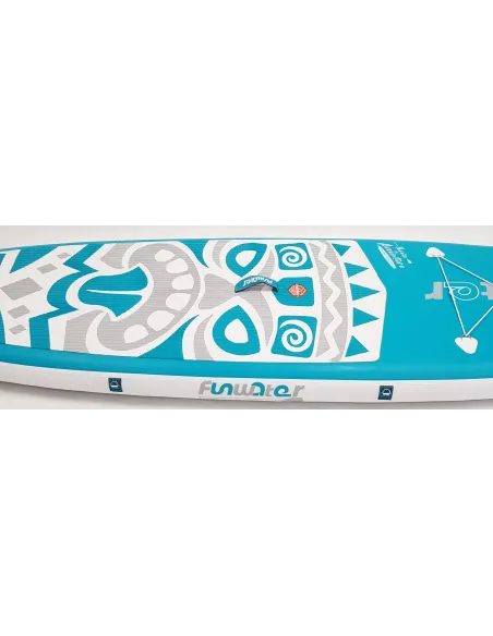 Deska SUP Nadmuchiwana Wzmocniona FunWater Tiki PVC EVA D-Ring 335x84x15 cm