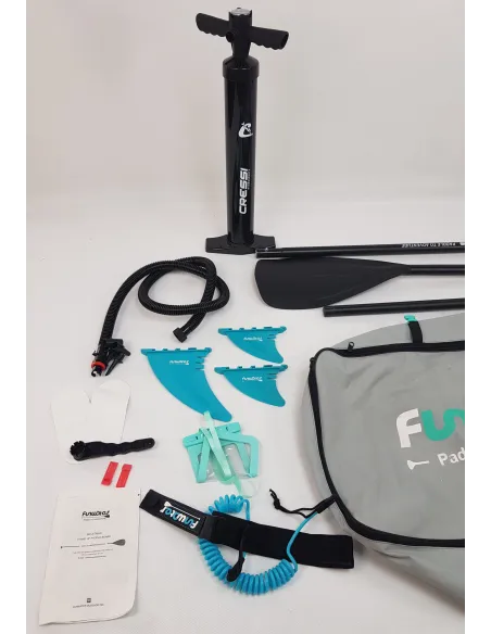 Deska SUP Nadmuchiwana Wzmocniona FunWater Tiki PVC EVA D-Ring 335x84x15 cm