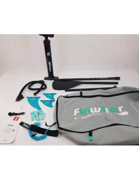 Deska SUP Nadmuchiwana Wzmocniona FunWater Tiki PVC EVA D-Ring 335x84x15 cm