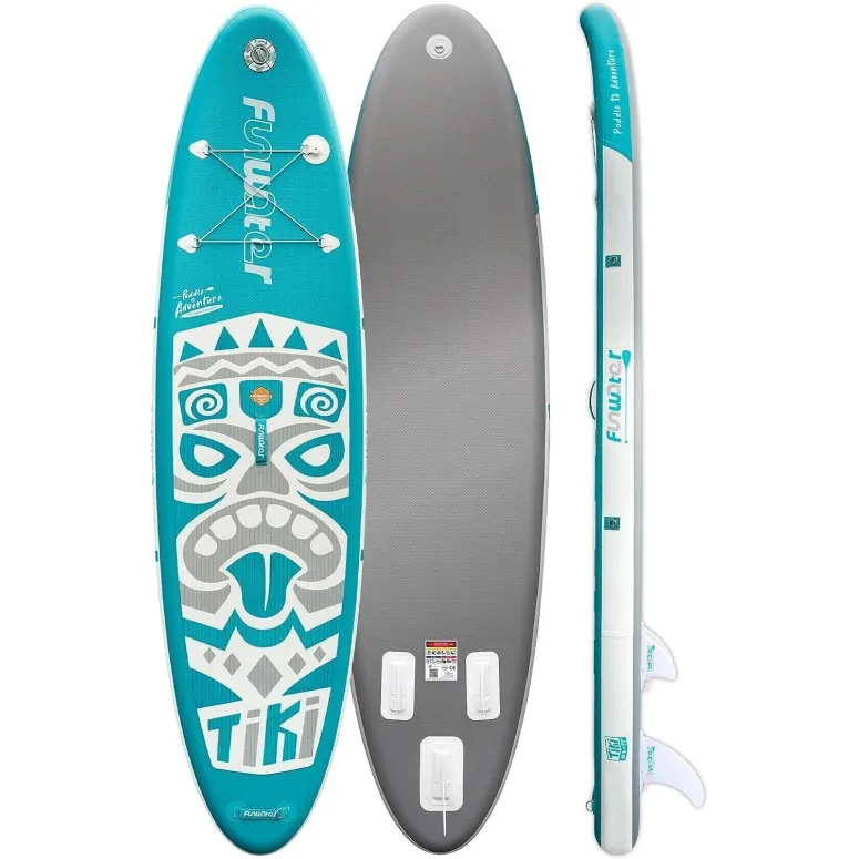 Deska SUP Nadmuchiwana Wzmocniona FunWater Tiki PVC EVA D-Ring 335x84x15 cm