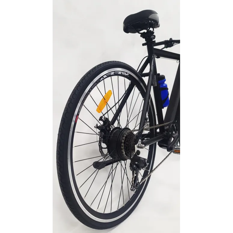 Elektryczny Rower Miejski Męski 28 Wspomaganie 6 bieg ALU Tarcze Światła