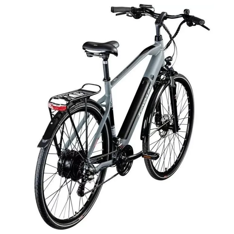 Elektryczny Rower Trekkingowy Męski 28 Cyngle Tarcze Aluminiowy Oświetlenie