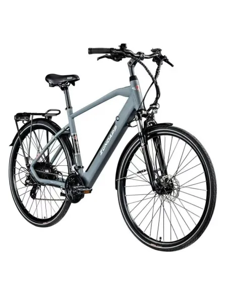 Elektryczny Rower Trekkingowy Męski 28 Cyngle Tarcze Aluminiowy Oświetlenie