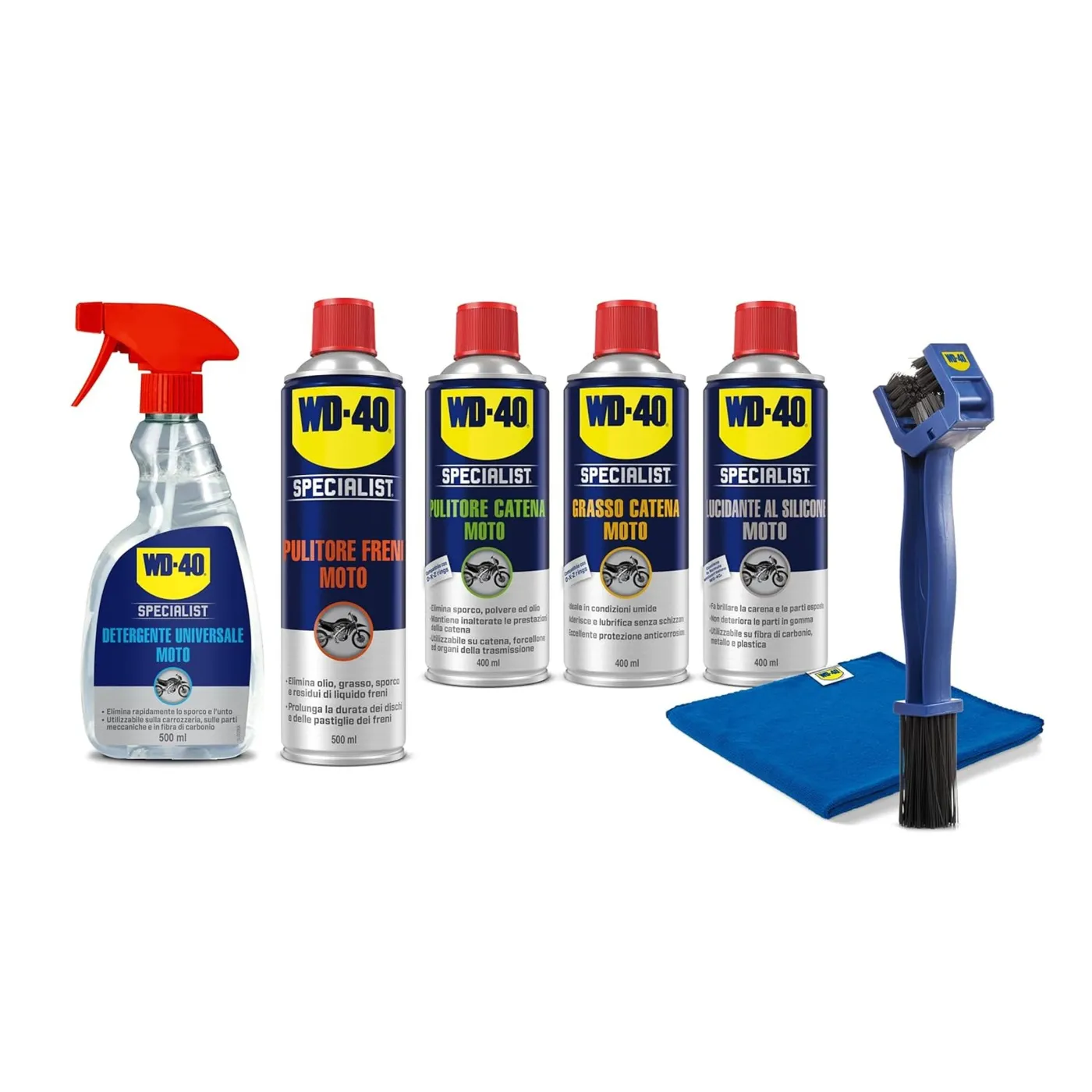 Zestaw Do Pielęgnacji Motocykli WD-40 Specialist Moto + Szczotka